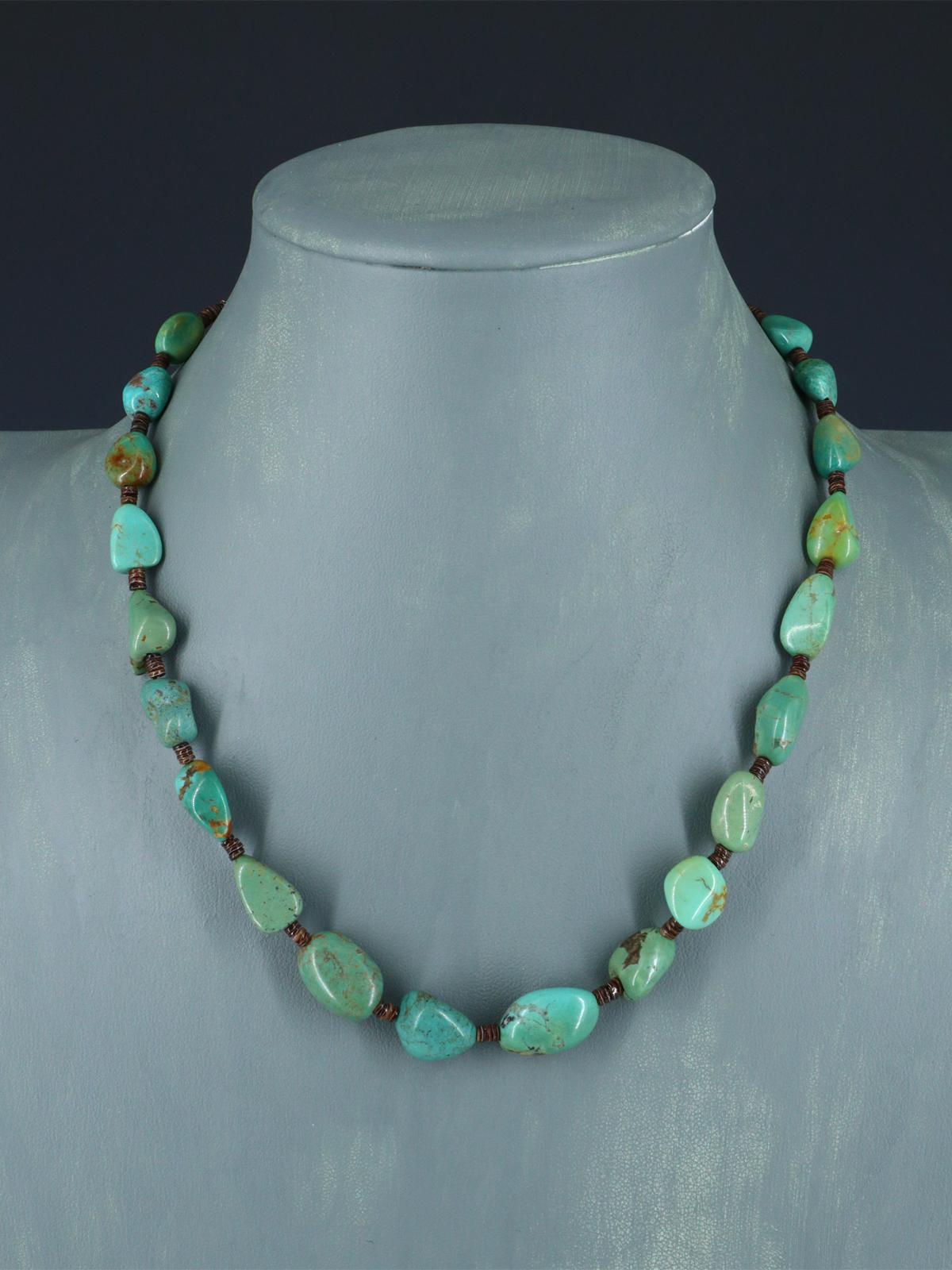Native American Single Strand Turquoise and Heishi Necklace - PuebloDirect.com