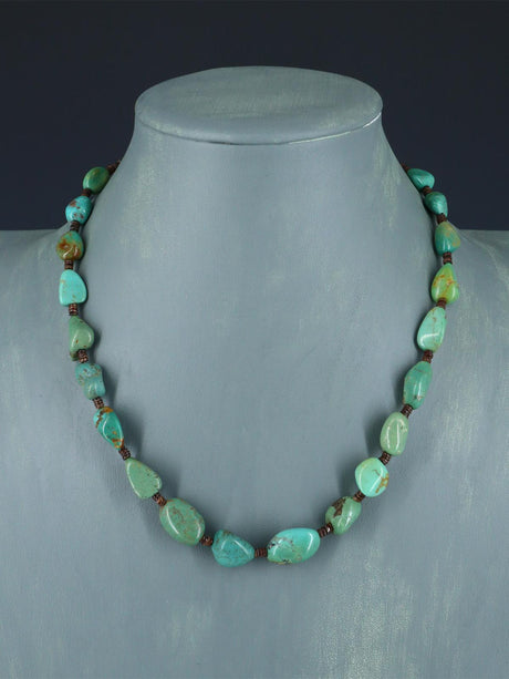 Native American Single Strand Turquoise and Heishi Necklace - PuebloDirect.com