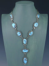 Navajo Natural Golden Hill Turquoise Lariat Necklace - PuebloDirect.com