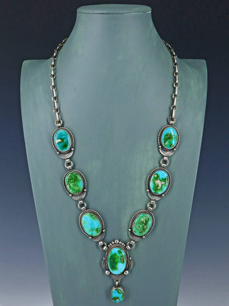 Native American Jewelry Sonoran Gold Turquoise Lariat Necklace