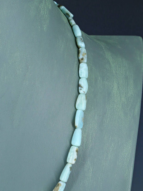 20" Navajo Single Strand Larimar Nugget Necklace