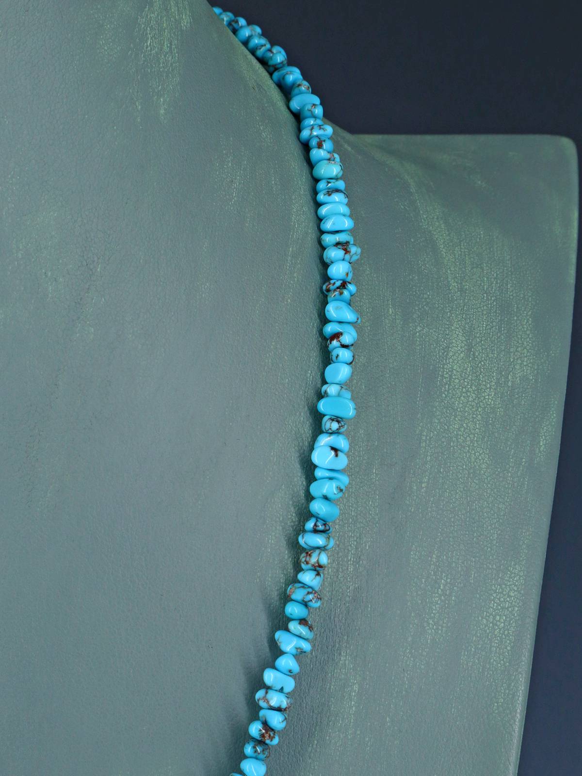 21" Navajo Single Strand Egyptian Turquoise Necklace