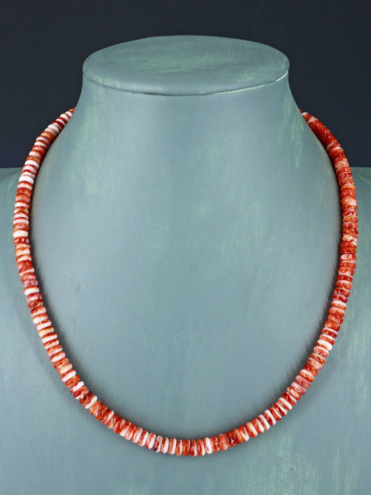 18" Navajo Single Strand Spiny Oyster Necklace
