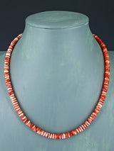 18" Navajo Single Strand Spiny Oyster Necklace