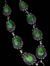 Navajo Sonoran Gold Turquoise Sterling Silver Lariat Necklace - PuebloDirect.com