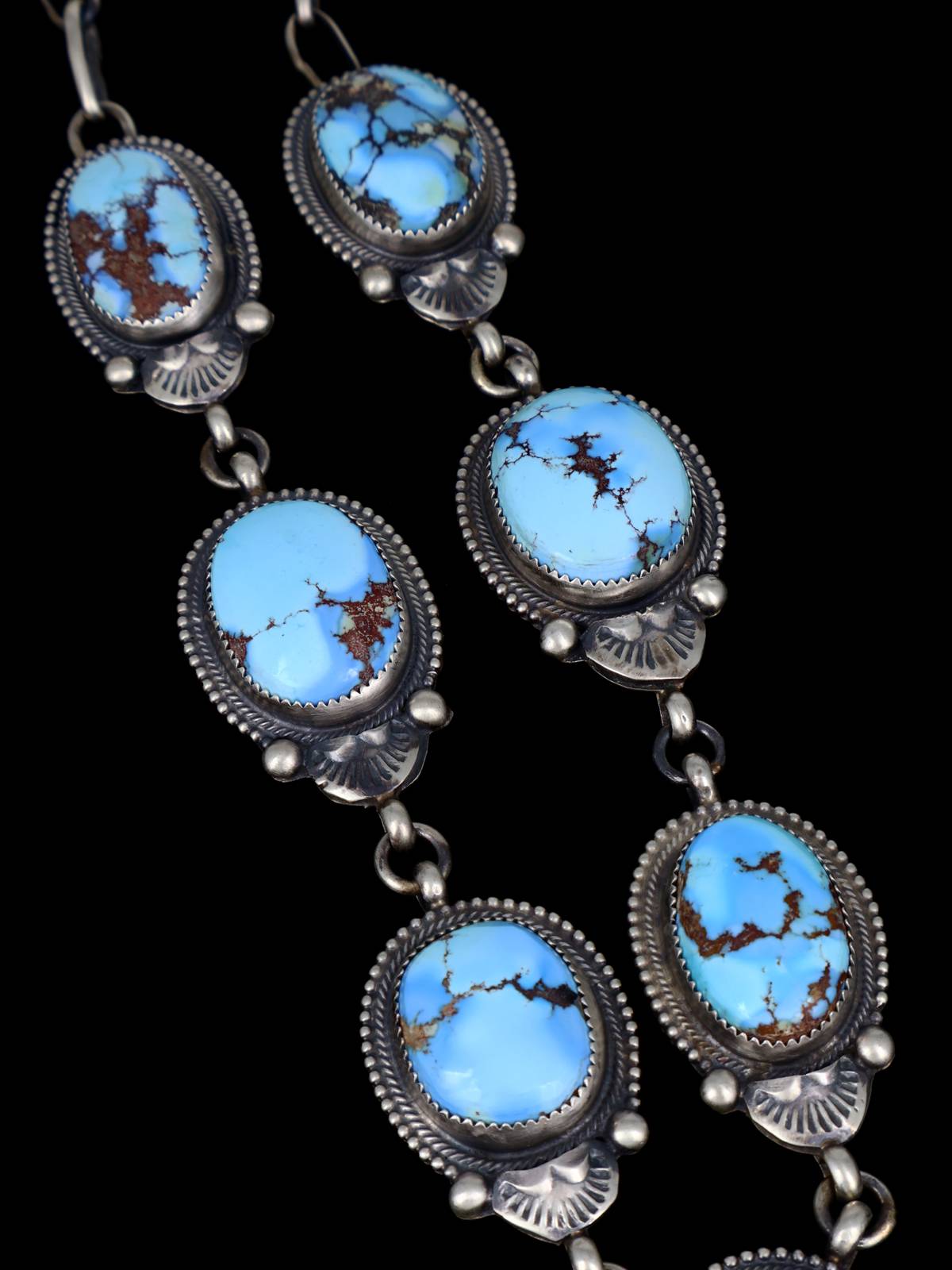Navajo Natural Golden Hill Turquoise Lariat Necklace - PuebloDirect.com