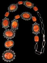 Native American Jewelry Orange Spiny Oyster Lariat Y Necklace