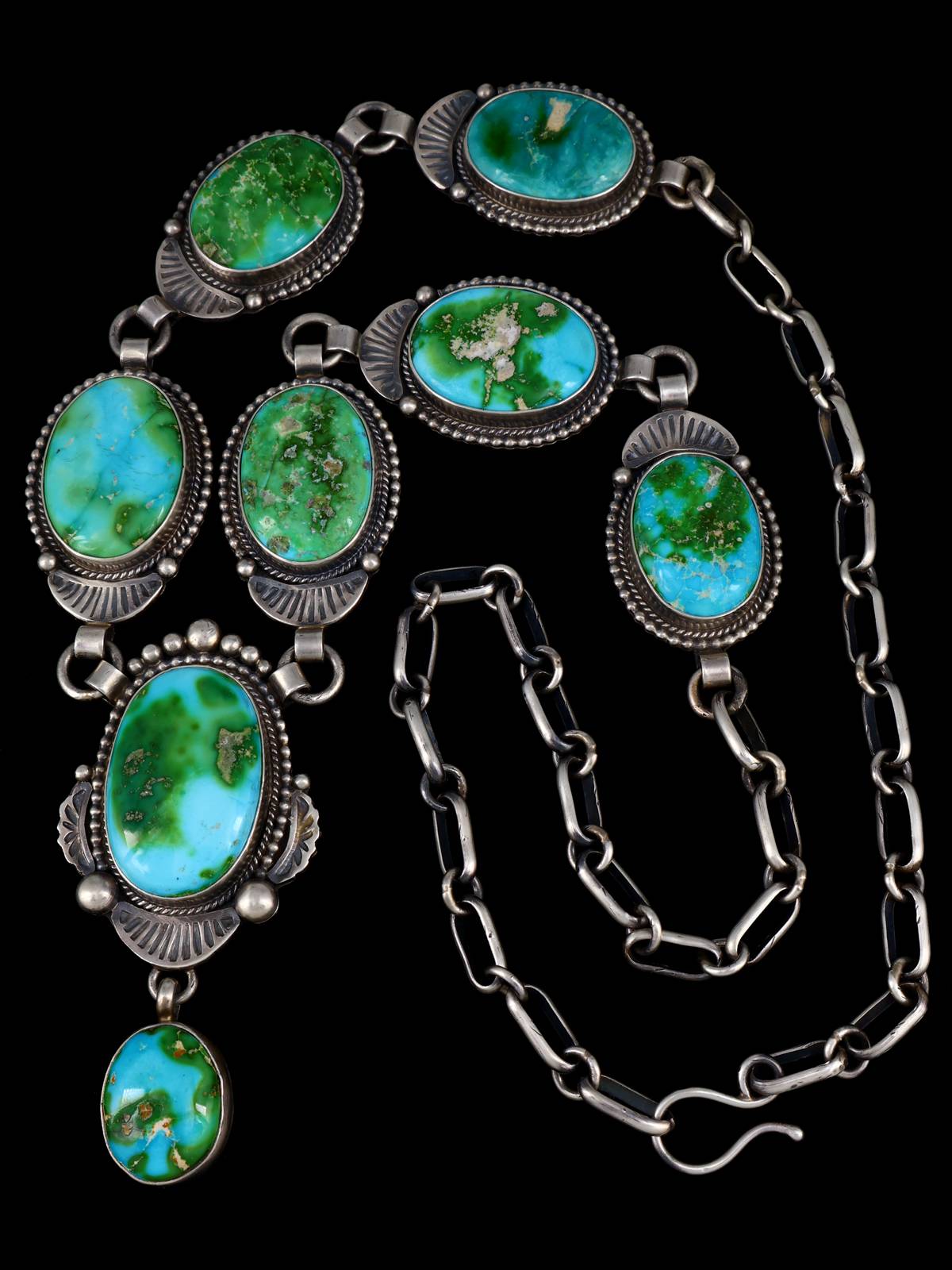 Native American Jewelry Sonoran Gold Turquoise Lariat Necklace