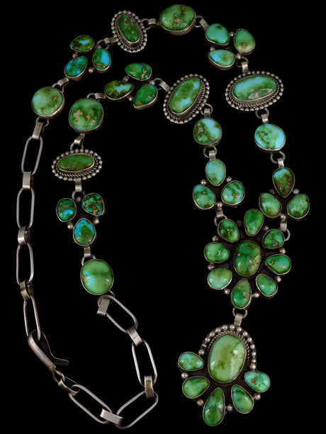 Joyería nativa americana Collar de plata de ley con lazo de color turquesa y oro de Sonora