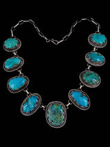 Navajo Lone Mountain and Carico Turquoise Choker Necklace - PuebloDirect.com