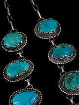 Navajo Lone Mountain and Carico Turquoise Choker Necklace - PuebloDirect.com