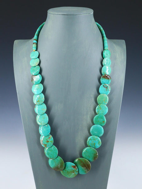 Native American Jewelry Turquoise Disc Necklace - PuebloDirect.com