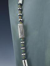 Native American Sterling Silver Navajo Turquoise and Bead Necklace Set - PuebloDirect.com
