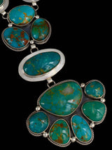 Native American Sterling Silver Royston Turquoise Lariat Necklace - PuebloDirect.com