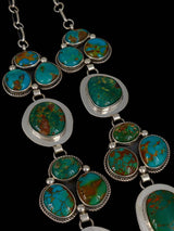 Native American Sterling Silver Royston Turquoise Lariat Necklace - PuebloDirect.com