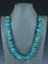 24" Navajo Single Strand Chunky Turquoise Necklace - PuebloDirect.com