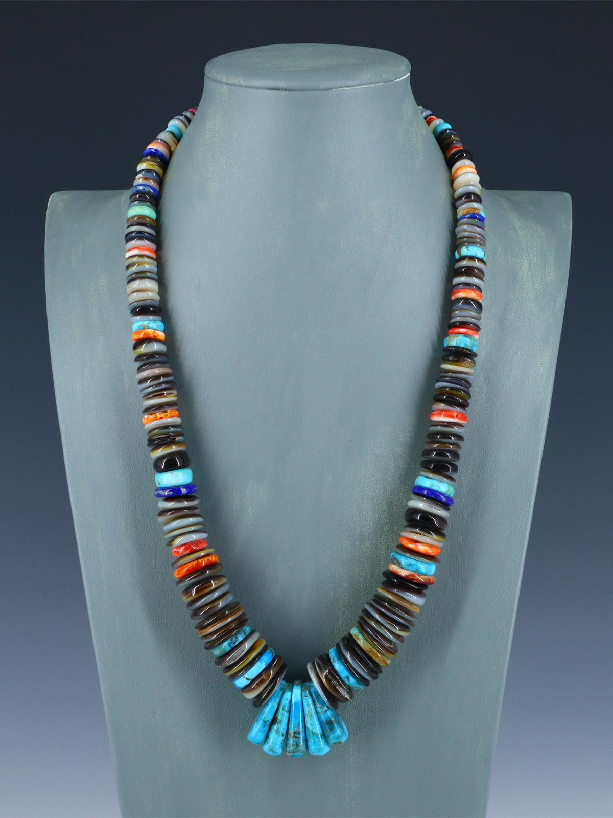 Native American Indian Jewelry Single Strand Multistone Necklace - PuebloDirect.com