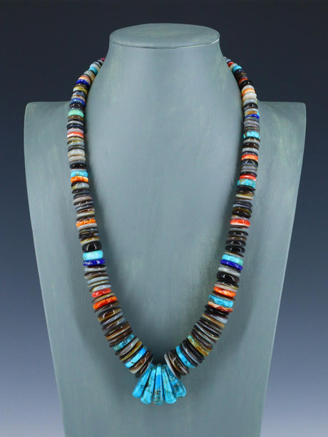 Native American Indian Jewelry Single Strand Multistone Necklace - PuebloDirect.com