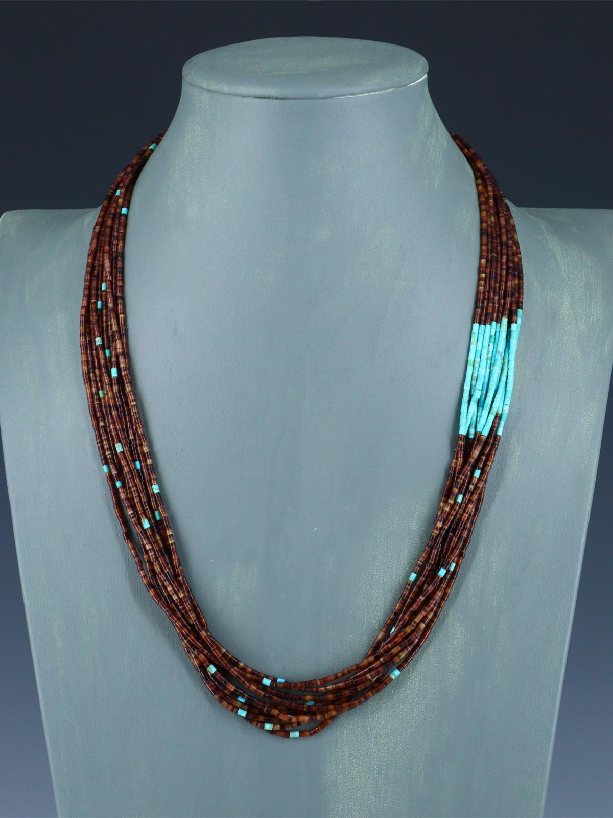 Native American Santo Domingo Ten Strand Heishi Necklace - PuebloDirect.com