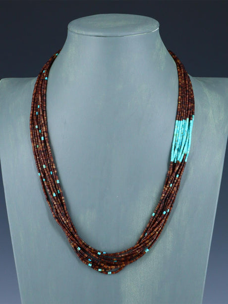 Native American Santo Domingo Ten Strand Heishi Necklace - PuebloDirect.com