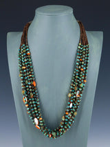Native American Jewelry Turquoise and Spiny Oyster Necklace - PuebloDirect.com