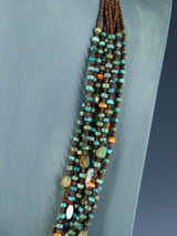 Native American Jewelry Turquoise and Spiny Oyster Necklace - PuebloDirect.com