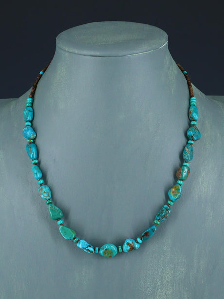 Native American Jewelry Turquoise and Heishi Necklace - PuebloDirect.com