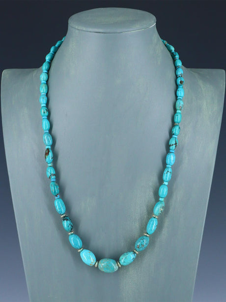 Native American Turquoise Beaded Single Strand Necklace - PuebloDirect.com
