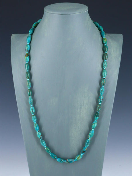 Native American Single Strand Sky Horse Turquoise Necklace - PuebloDirect.com
