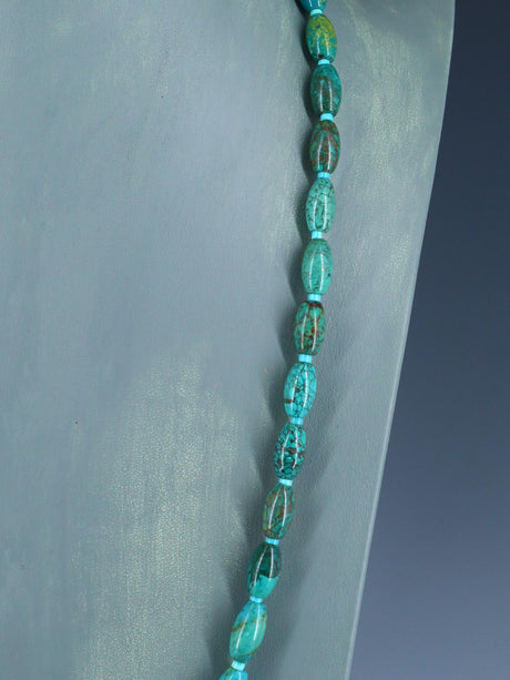 Native American Single Strand Sky Horse Turquoise Necklace - PuebloDirect.com