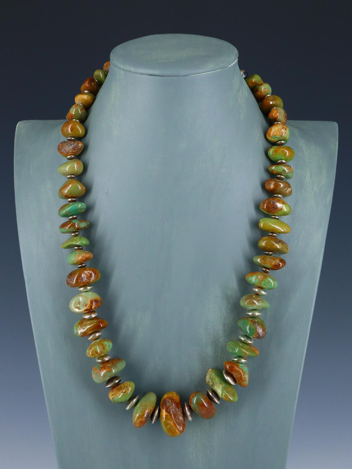 Native American Turquoise Beaded Single Strand Necklace - PuebloDirect.com