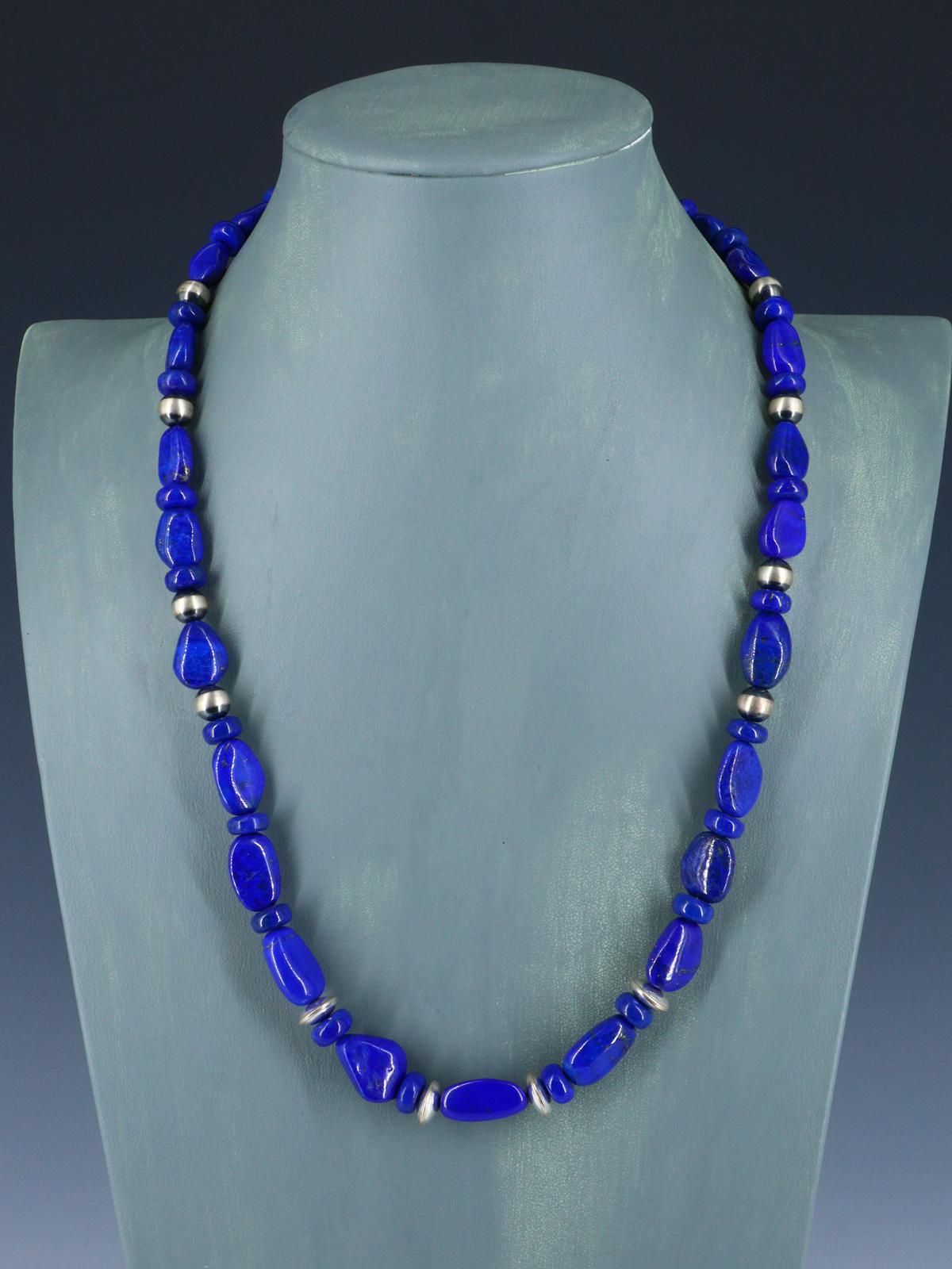 Native American Blue Lapis Beaded Single Strand Necklace - PuebloDirect.com