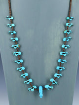 Native American Carved Zuni Fetish Turquoise Bear Necklace - PuebloDirect.com