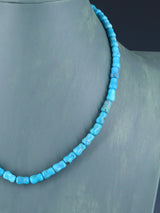 18" Single Strand Turquoise Bone Beads Necklace - PuebloDirect.com