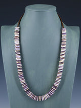 24" Navajo Single Strand Wampum Shell Beaded Necklace - PuebloDirect.com