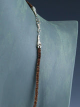 24" Navajo Single Strand Wampum Shell Beaded Necklace - PuebloDirect.com