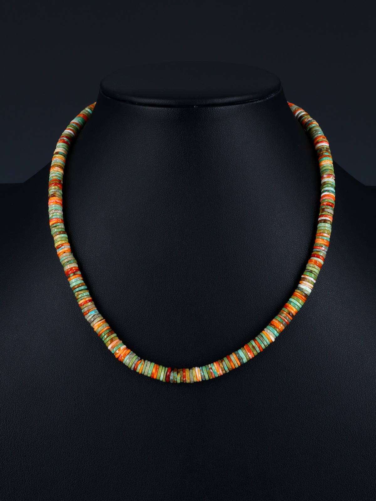 Native American Spiny Oyster and Turquoise Necklace - PuebloDirect.com