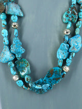 Chunky Native American Double Strand Turquoise Necklace