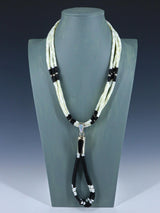 Santo Domingo Four Strand Onyx and Mother of Pearl Jocla Necklace