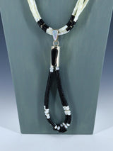 Santo Domingo Four Strand Onyx and Mother of Pearl Jocla Necklace