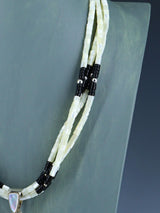 Santo Domingo Four Strand Onyx and Mother of Pearl Jocla Necklace