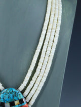 Collier amérindien de mosaïque de jet noir de Saint-Domingue