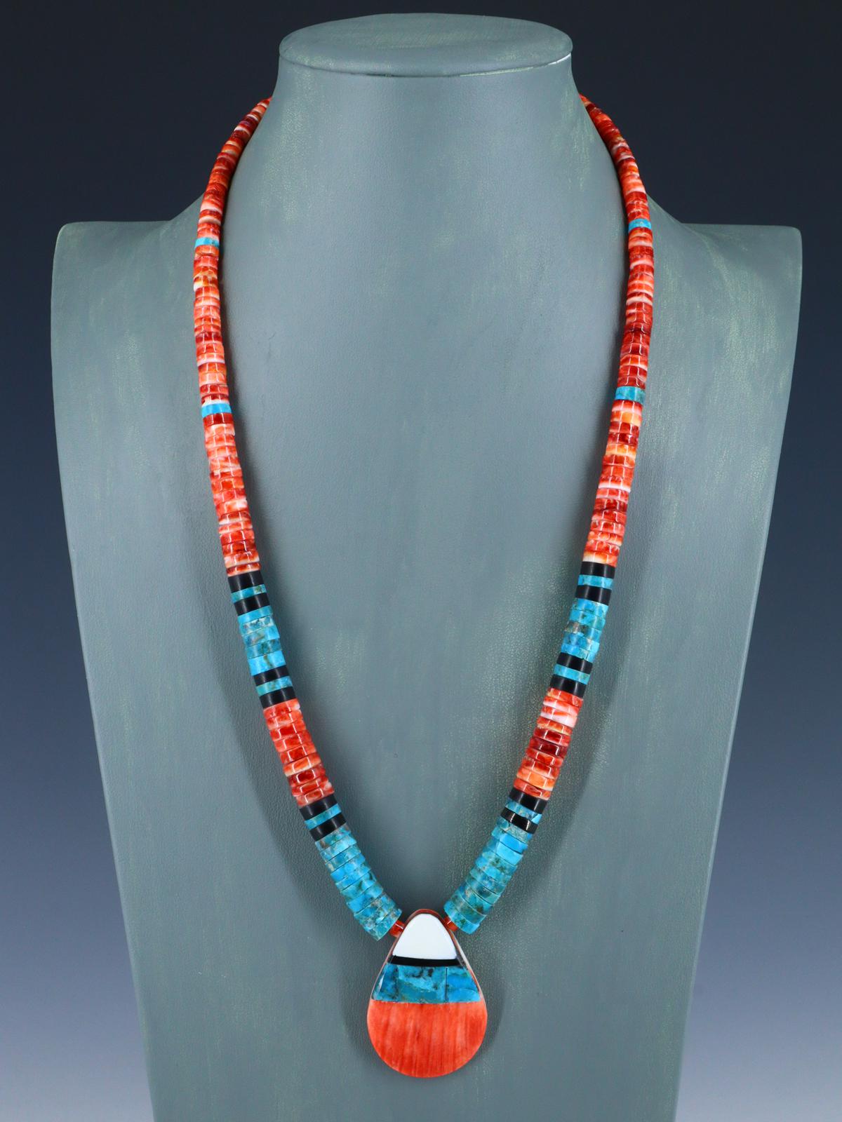 Santo Domingo Turquoise and Spiny Oyster Shell Necklace