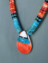 Santo Domingo Turquoise and Spiny Oyster Shell Necklace