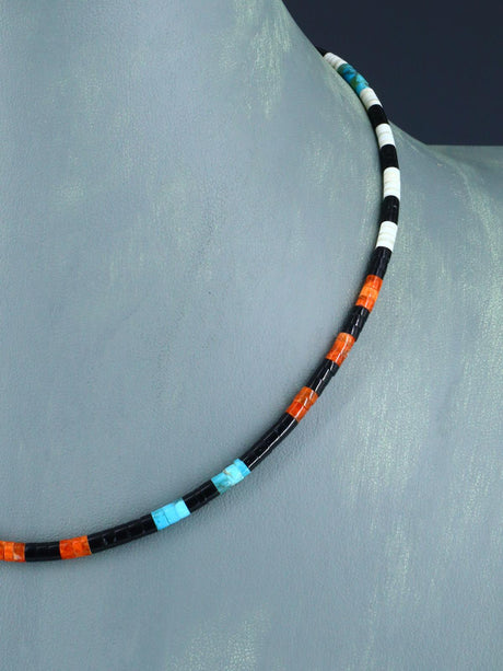 16" Native American Indian Santo Domingo Heishi Necklace