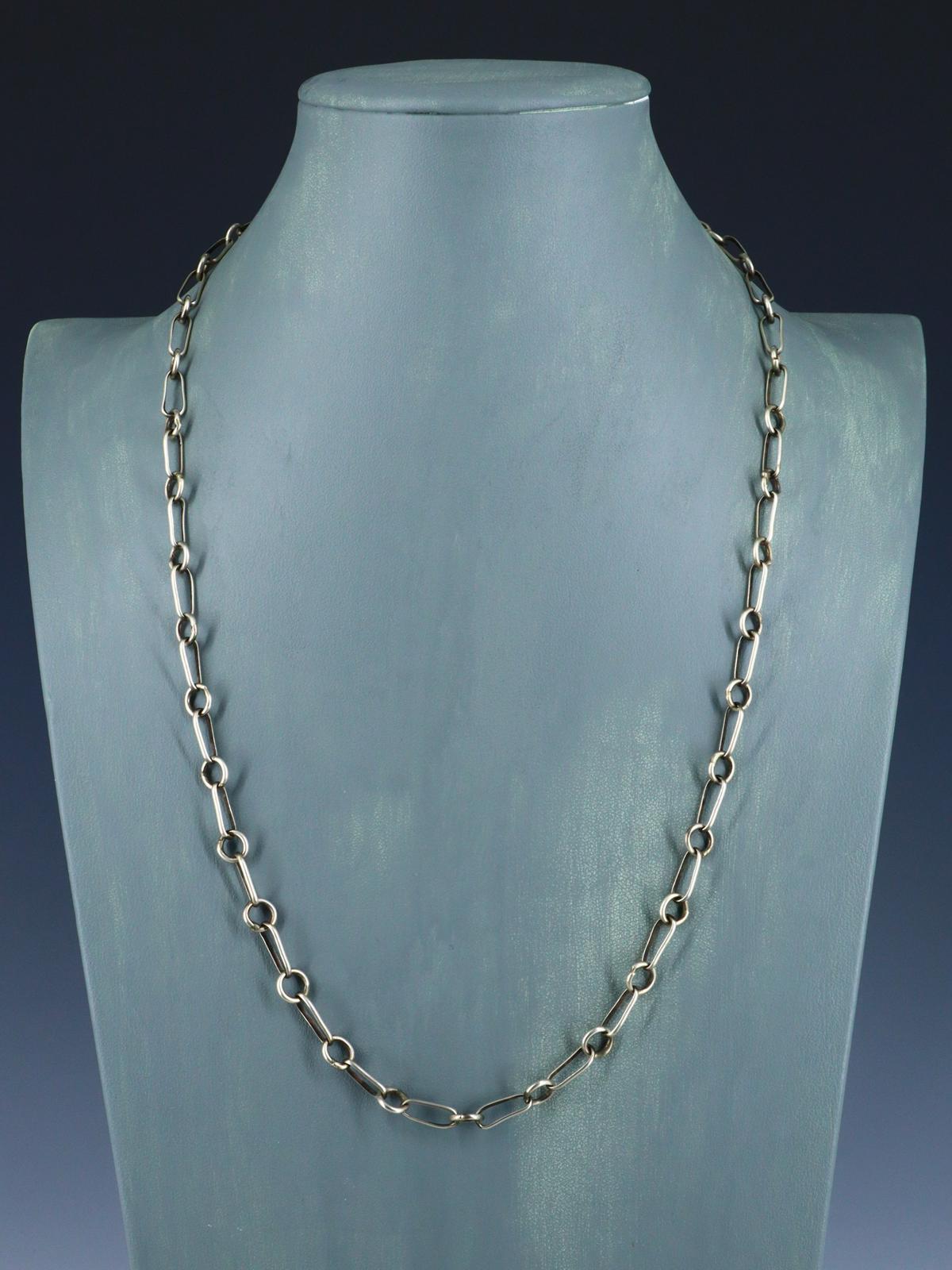 24" Handmade Sterling Silver Link Chain Necklace