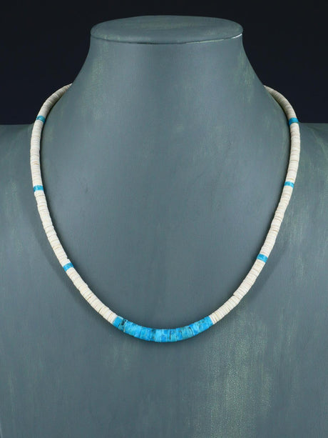 Native American Santo Domingo Shell Single Strand Necklace - PuebloDirect.com