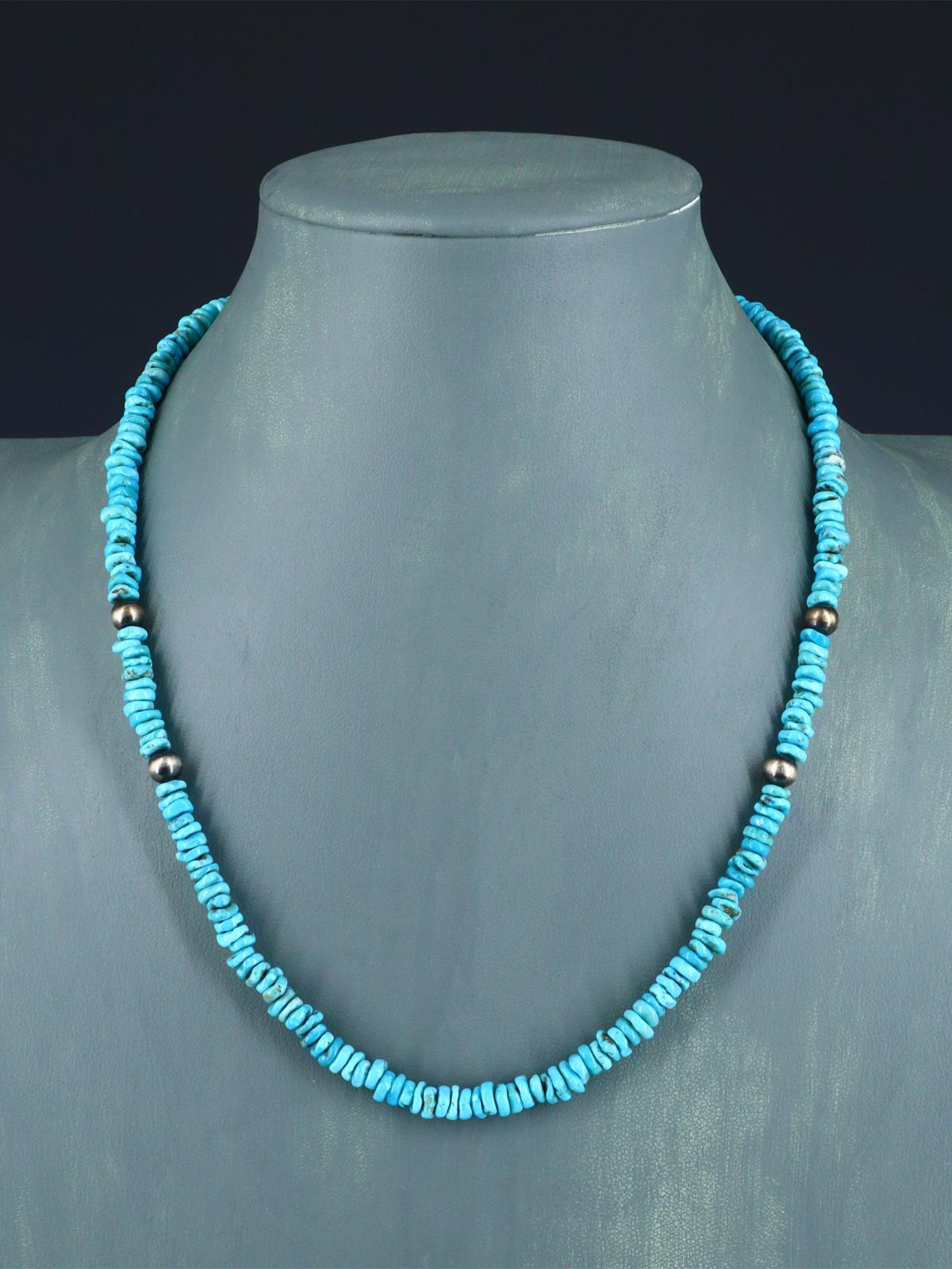 19" Native American Jewelry Single Strand Turquoise Necklace - PuebloDirect.com