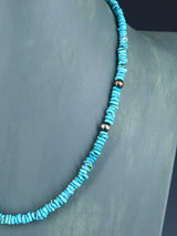 19" Native American Jewelry Single Strand Turquoise Necklace