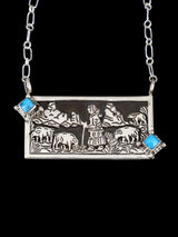 Native American Jewelry Turquoise Storyteller Choker Necklace